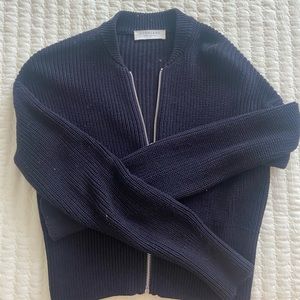 Everlane XS Navy Zip Cardigan